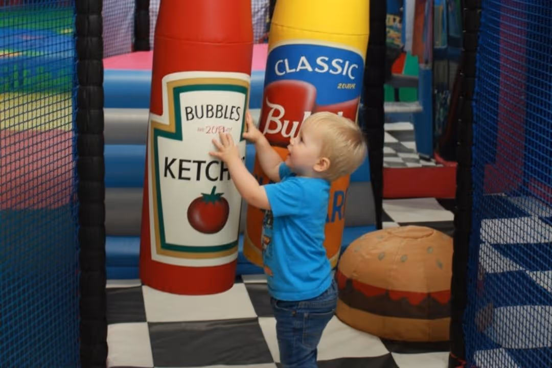 American Diner themed toddler play frame in our baby area at Bubbles World of Play, Liverpool region