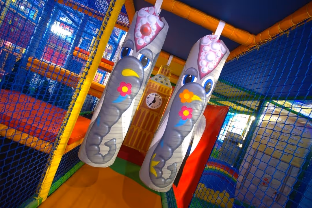 Educational and interactive soft play features at Bubbles World of Play children's soft play centre, Wirral
