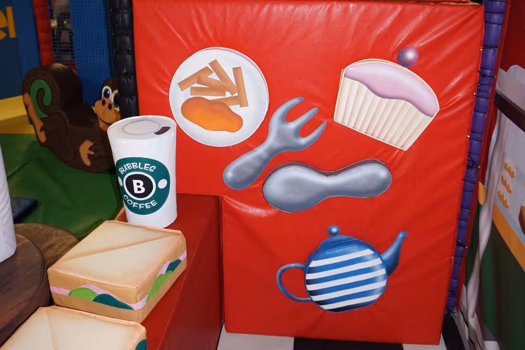 Coffee shop, part of the Imaginary Play Area for Children in Bubbles World of Play, Indoor Play Area for Kids
